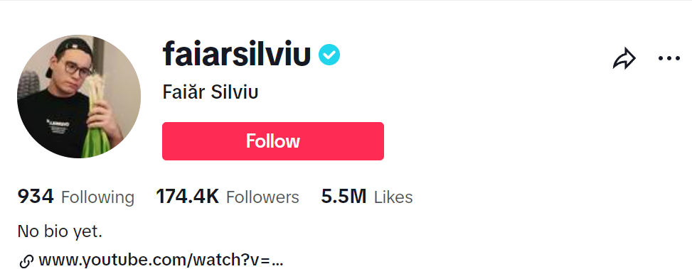 A TikTok account with the blue Verification Badge