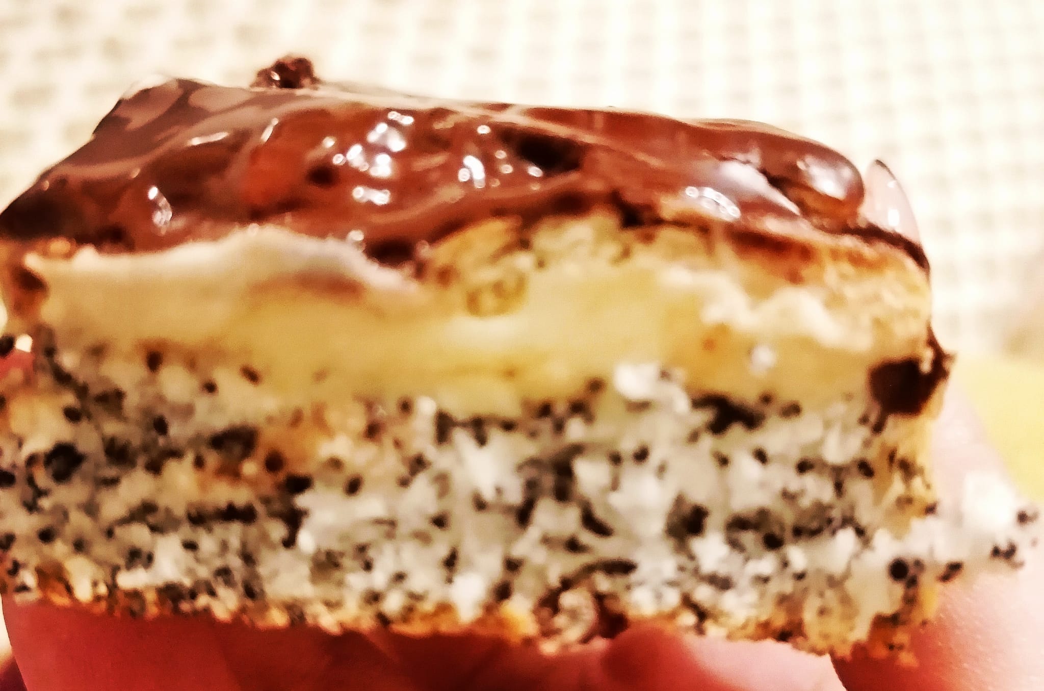 Prăjitură cu mac, cocos și cremă de vanilie